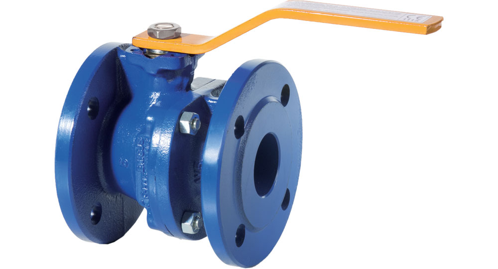 Flanged cast iron ball valve PN16 for gas.