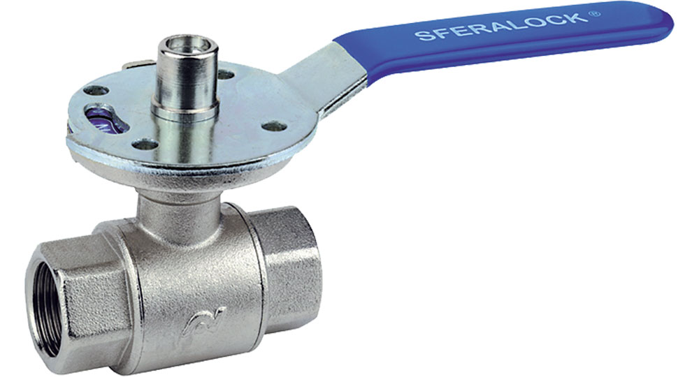 Ball valve full bore F.F. for safety lock - steel lever handle. decompression.