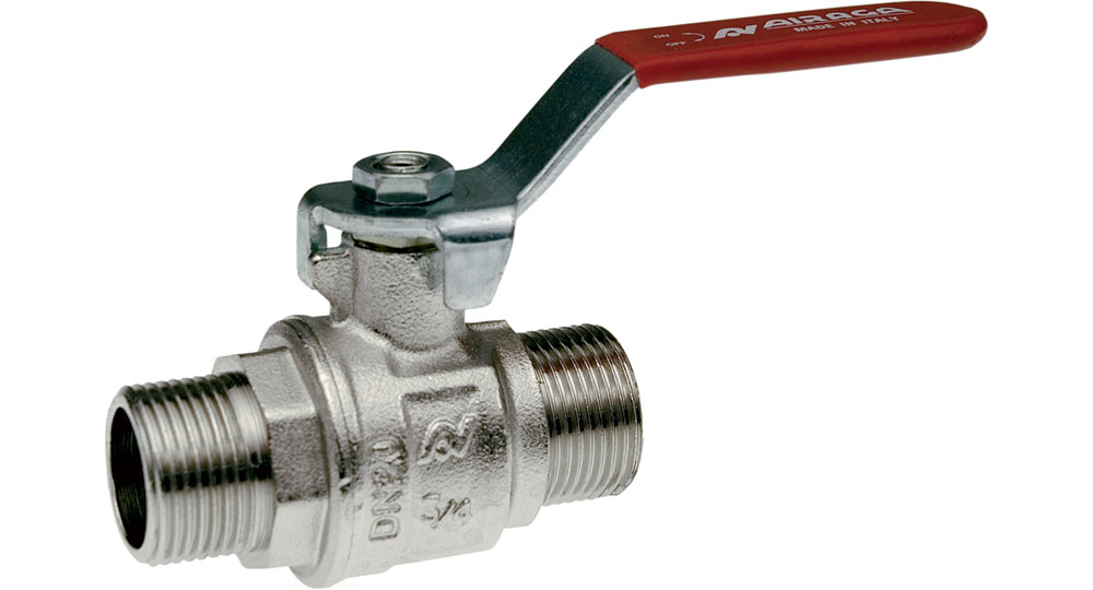 Industrial ball valve full bore M.M. with red handle (screwed iron). EN10226 THREAD